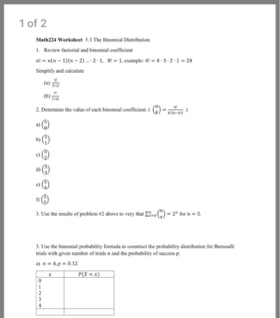 factorial-worksheets