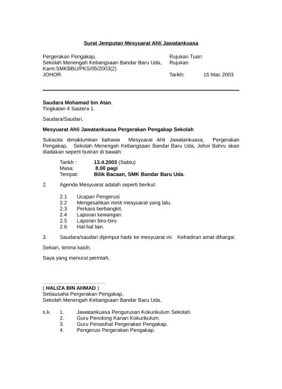Contoh Minit Mesyuarat Kewangan Sekolah / Minit Mesyuarat Aset Sekolah