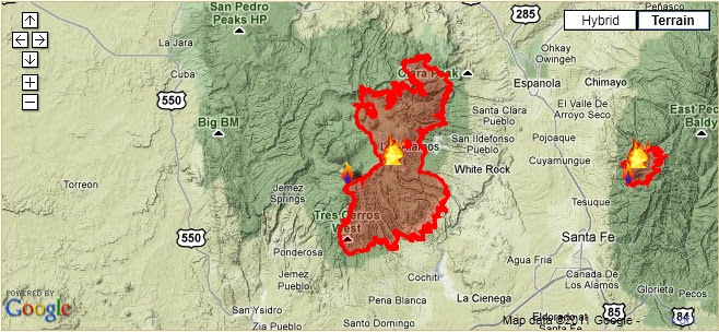Where Are The Fires In New Mexico Map | Tourist Map Of English