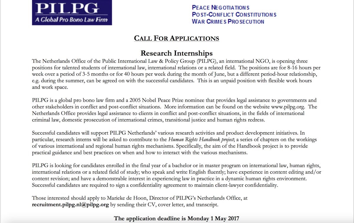 Cover Letter Internship Human Rights