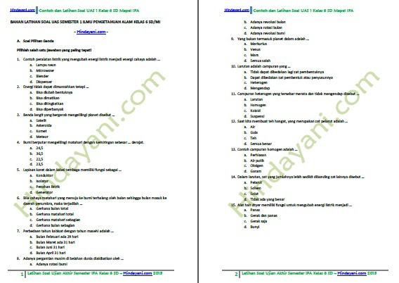 Contoh Soal Hots Ipa Sd Kelas 5 Pilihan Ganda Kumpulan Soal Pelajaran 4