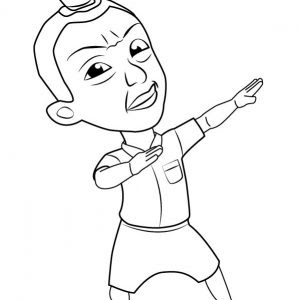 Sketsa Upin Ipin Mewarnai
