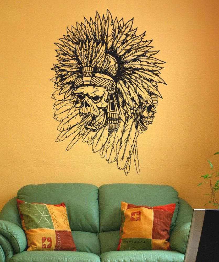 Vinyl Wall Decal Sticker Aztec Indian Skulls 1491 Vinyl Wall Decal Sticker Aztec Indian Skulls 1491
