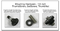 PJ1029: Mounting Hardware - 1/4 inch ThumbScrew, SetScrew, & ThumbNut