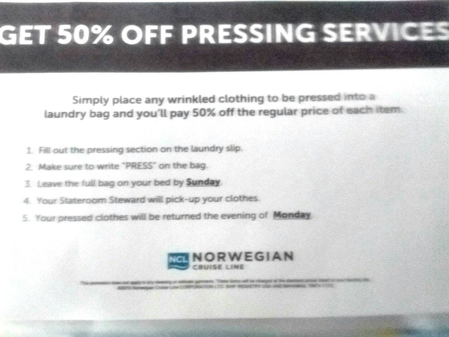 Jewel Of The Seas Laundry Service
