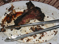 Demolished steak