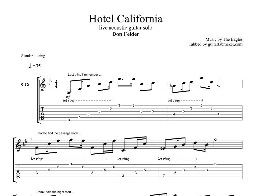 Easy Version Of Hotel California Chords Orkedesign 1511