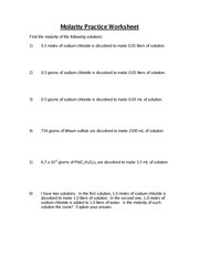 Molarity Worksheet Answers Chemistry - Promotiontablecovers
