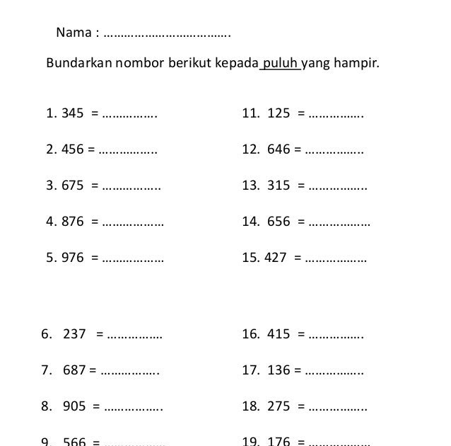 Soalan Latihan Matematik Tahun 3 Pdf Malacca Y