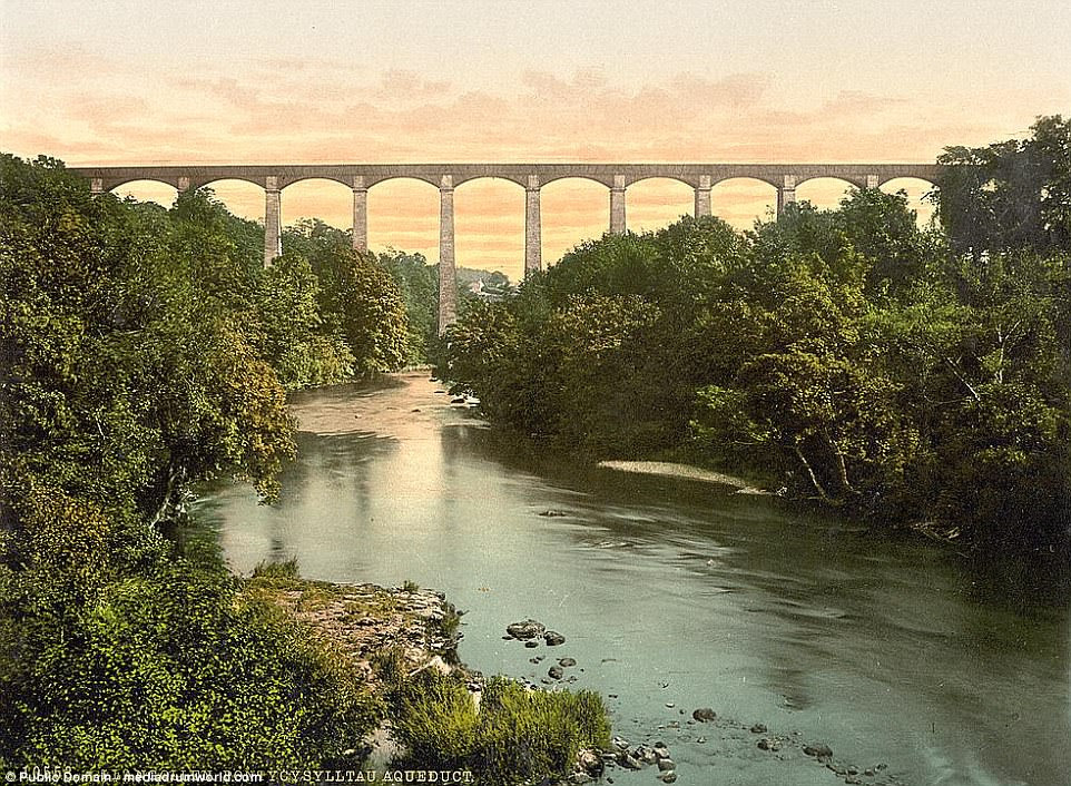 The dramatic Pontycysyllte Aqueduct soars 90 feet above the River Dee. It is considered an engineering marvel of the industrial age and it is listed as a World Heritage Site