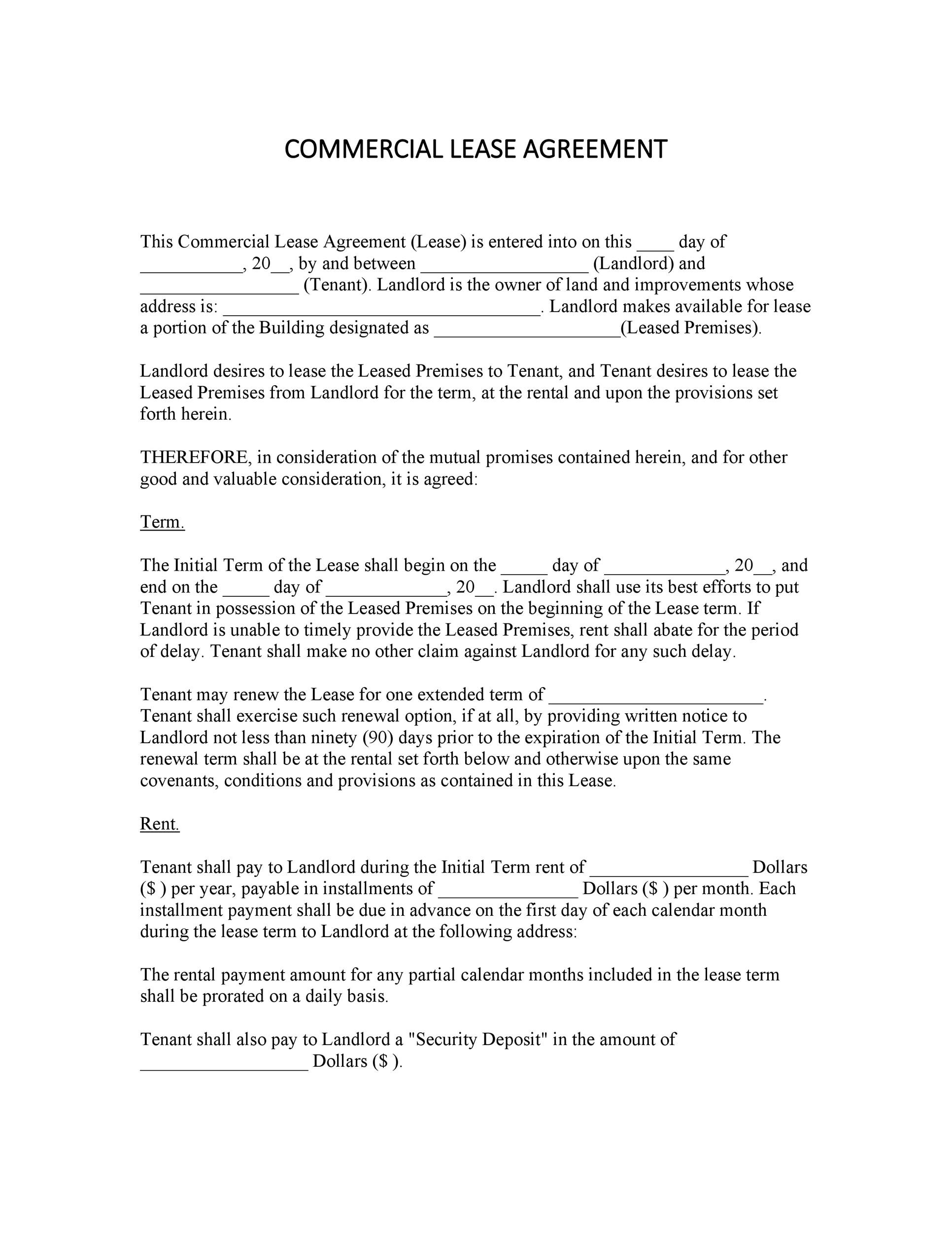 Commercial Lease Break Agreement Template HQ Template Documents