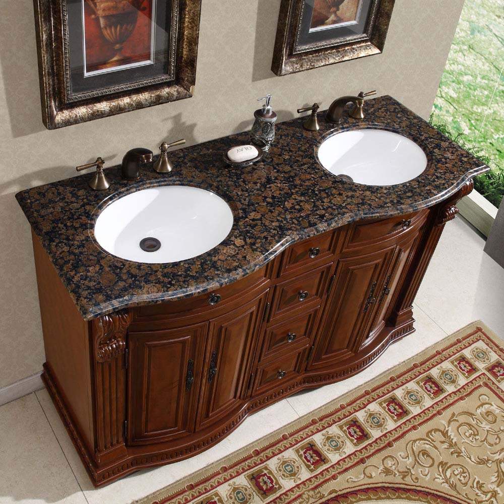 Slab Granite Countertops Double Sink Granite Vanity Top