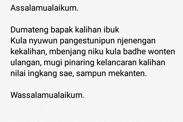 Views Contoh Layang Paturan Bahasa Jawa Singkat Viral Hutomo