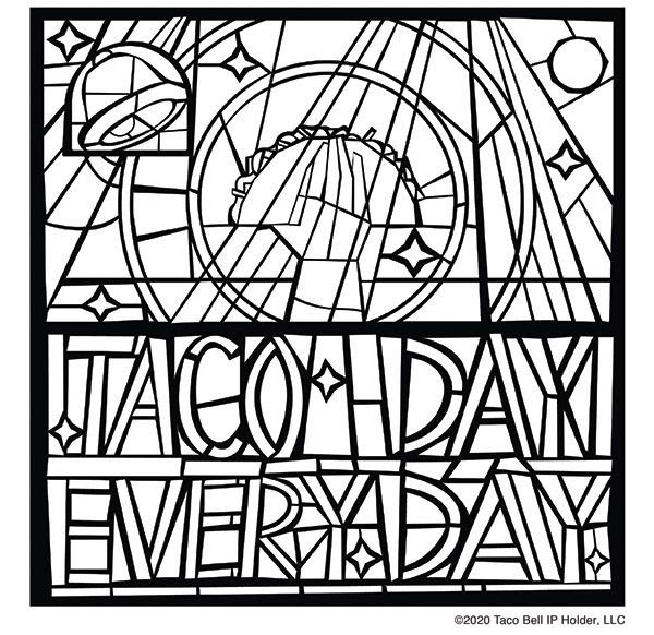 Simple Taco Bell Coloring Pages with simple drawing