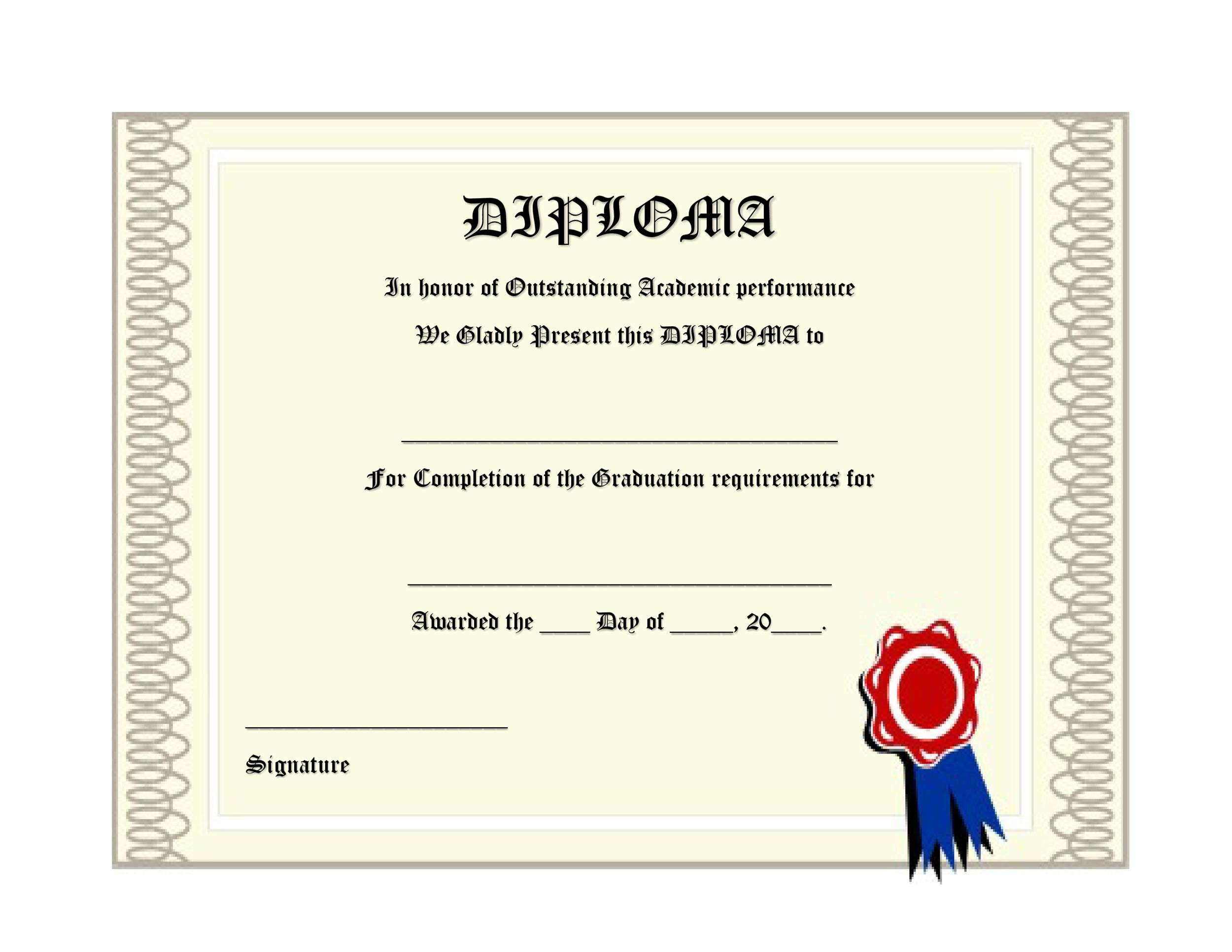 Novelty Diploma Template Pdf Template