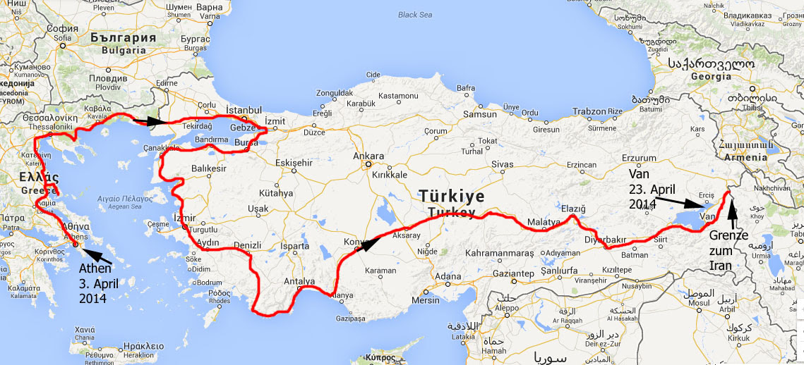 Türkei Grenze Europa Asien Karte | Landkarte