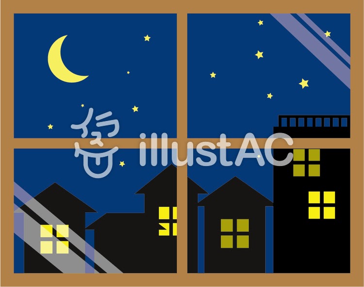 最高の無料イラスト ラブリー夜 窓 イラスト フリー