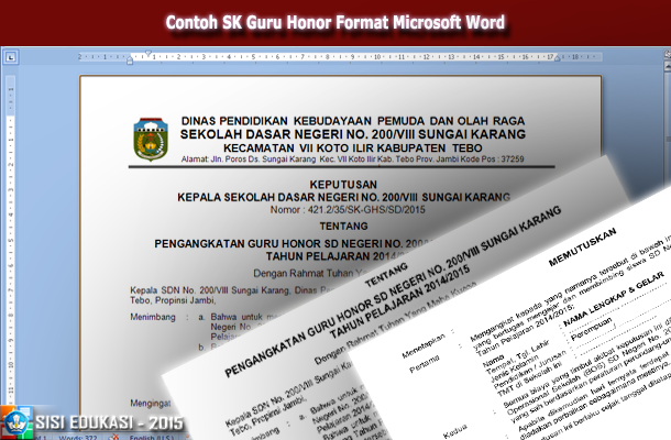 Contoh SK Pengangkatan Guru Honor Format Microsoft Word Contoh SK Pengangkatan Guru Honor Format Microsoft Word