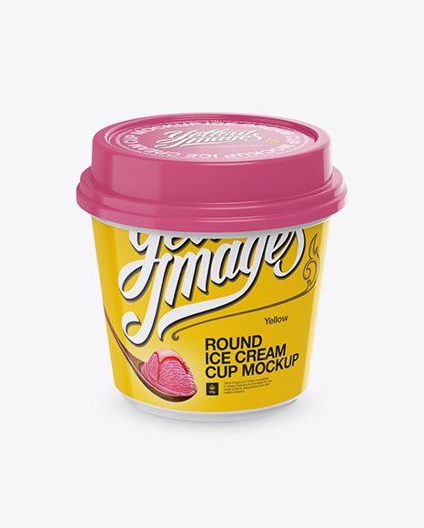 Download Glossy Ice Cream Cup Psd Mockup High Angle Shot PSD Mockup Templates