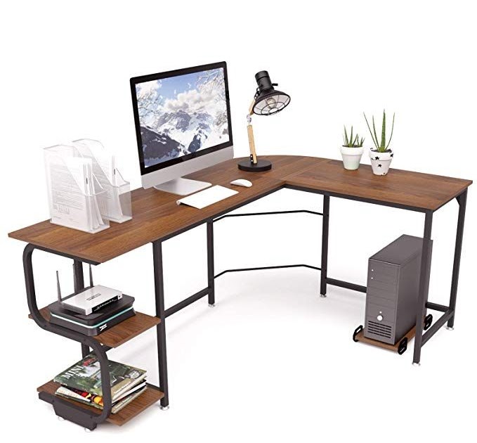 Corner Costway L Shaped Desk Instructions with Dual Monitor