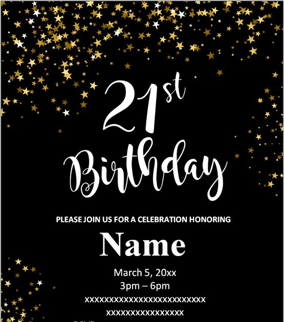 [Download 23+] Blank 21st Birthday Invitation Templates Free Printable