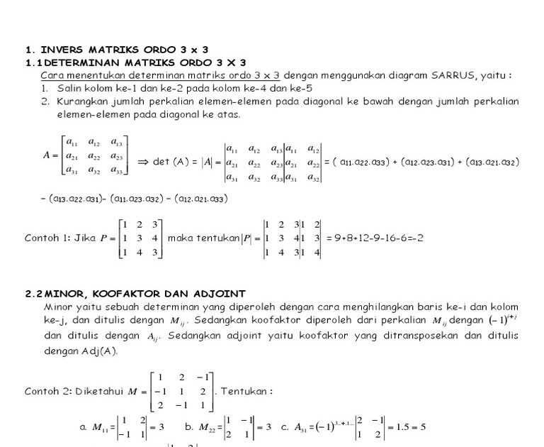 Soal Invers Matriks 3x3