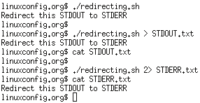 STDOUT from bash script to STDERR STDOUT from bash script to STDERR