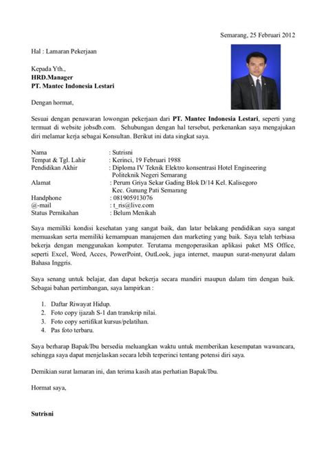contoh cover letter bahasa indonesia doc