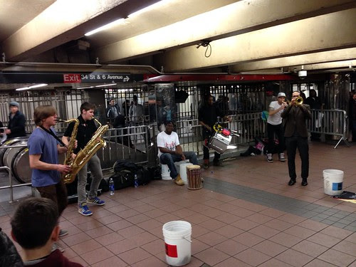 Subway musicians, jamming