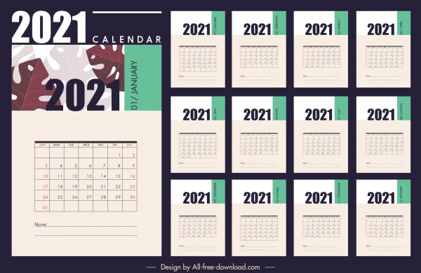 2021 Calendar Template Ai | 2021 Calendar