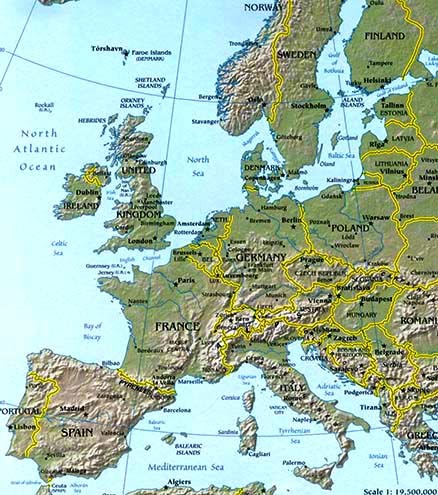 Geographical Map Of Europe | Zone Map