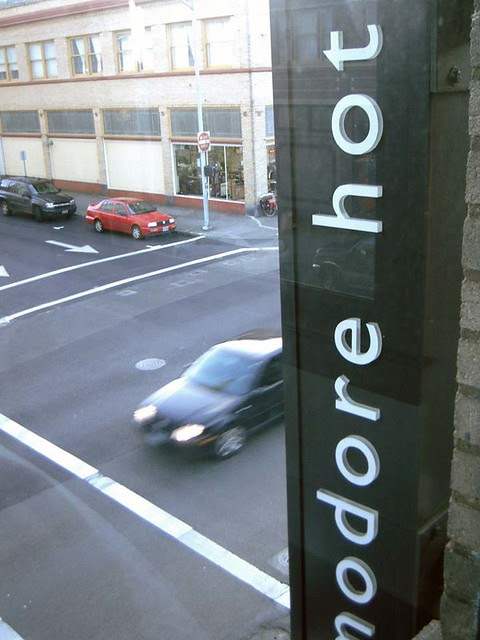 View of Commodore Sign