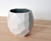 Modern ceramic espresso cup - handmade in polygons espresso - Poligon Cup - Grey - studioLORIER Modern ceramic espresso cup - handmade in polygons espresso - Poligon Cup - Grey - studioLORIER