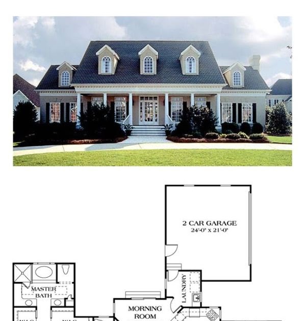 open floor plan Colonial House Plan 85454 Total Living