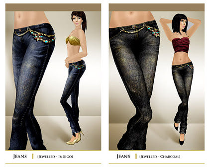 layout jeans blue+black jewelled