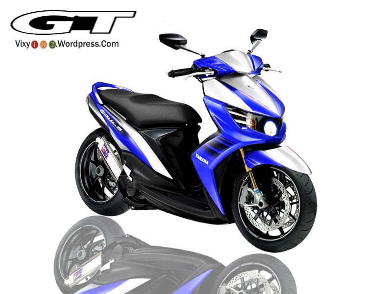  Modif Mio Soul Gt Biru Putih Modifikasi Motor Kawasaki 