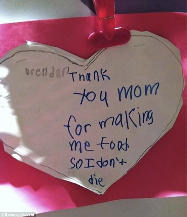 Parents have revealed some of the funniest and most offensive cards they have received from their offspring