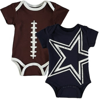 Dallas Cowboys Newborn & Infant Meeks 2-Pack Bodysuit Set - Navy/Brown