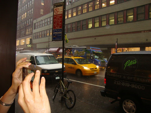taking shelter during the hail storm