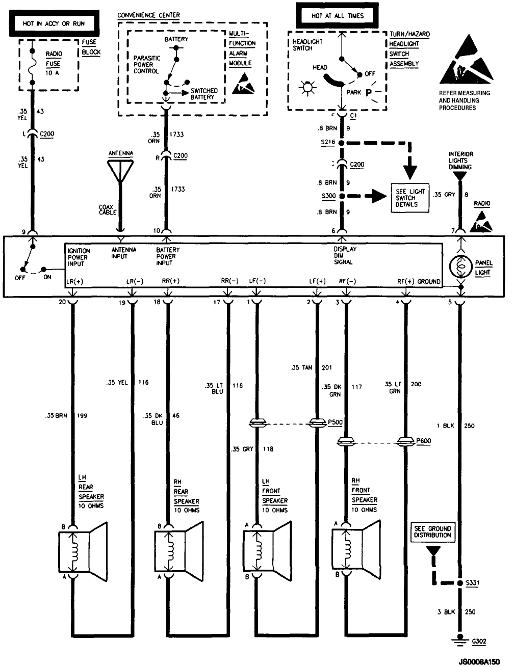 Pontiac Sunfire Radio Wiring Diagram