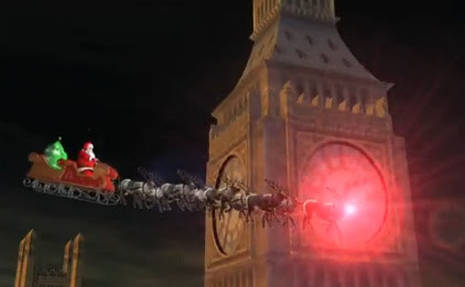 Santa passes Big Ben