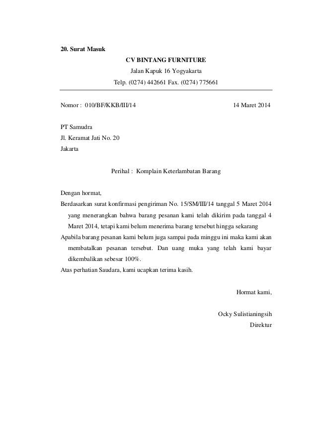 Contoh Surat Balasan Studi Kasus Contoh Surat