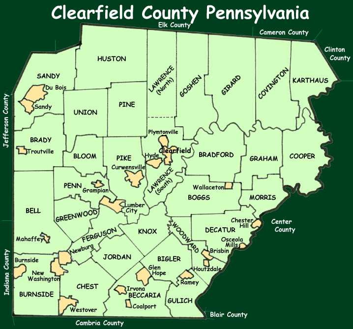Map Of Pennsylvania Counties And Townships