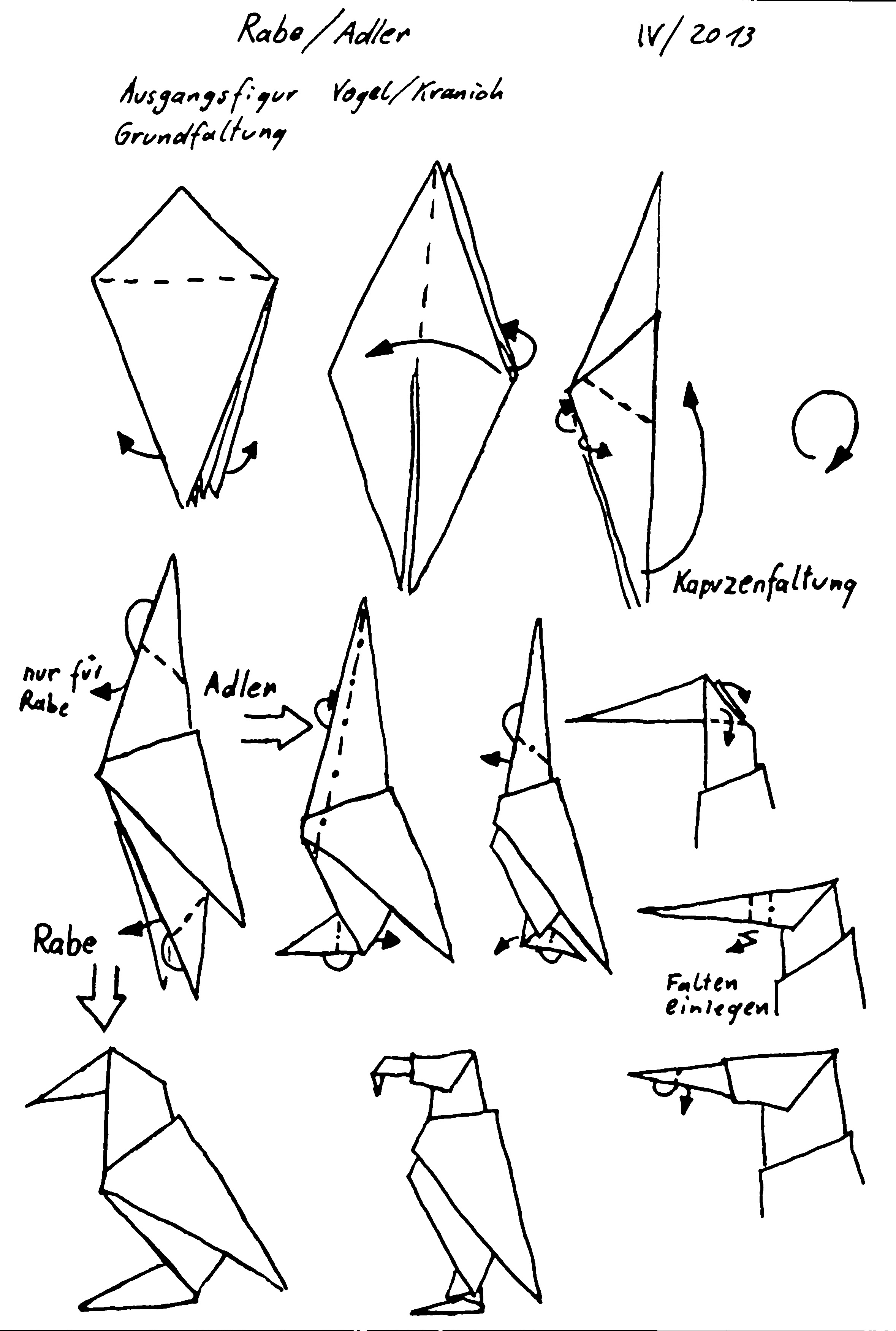 Origami Bild Origami Faltanleitung Adler