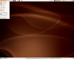 Ubuntu desktop with application menu open