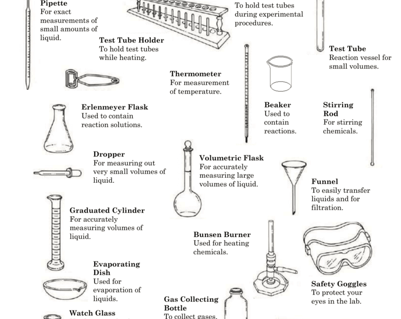 Chemistry Lab Equipment Worksheet - Ivuyteq