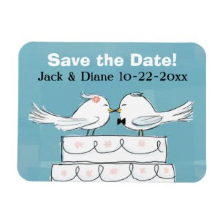 Love Birds Save the Date Flexible Magnet premiumfleximagnet