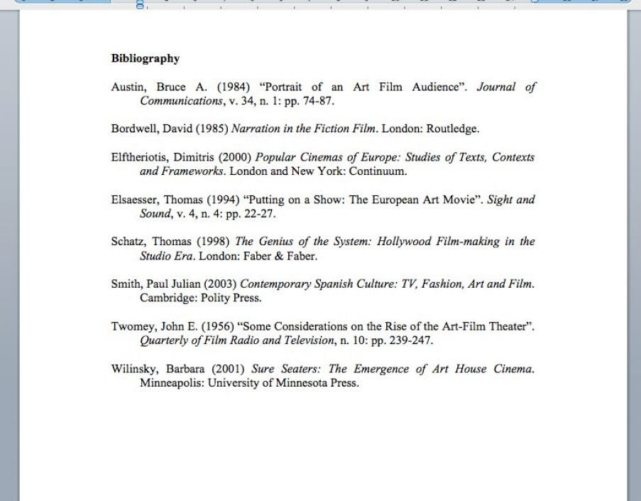 example of bibliography in assignment