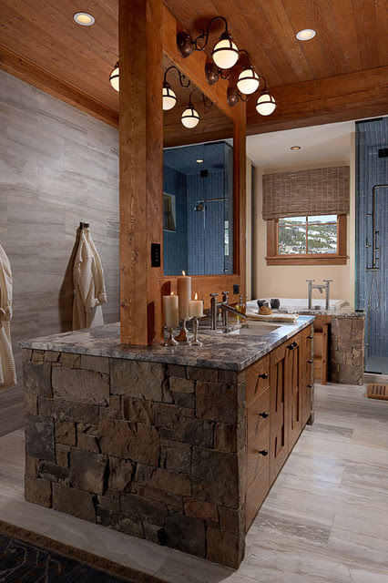 Modern Rustic Bathroom - bathroom lighting and vanity lighting