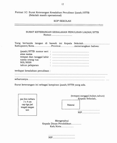 Contoh Surat Pernyataan Kesalahan Penulisan Nama Bagi Contoh Surat